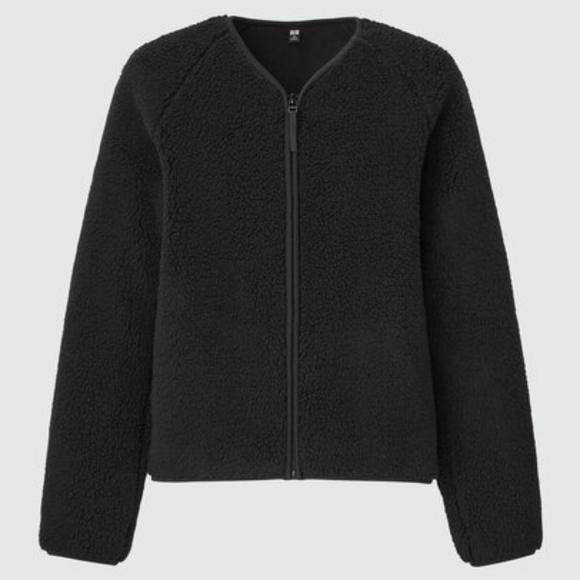 π€ Uniqlo Soft Pile Lined Fleece V-Neck Cardigan | Size XL | Black π€ - Picture 1 of 5